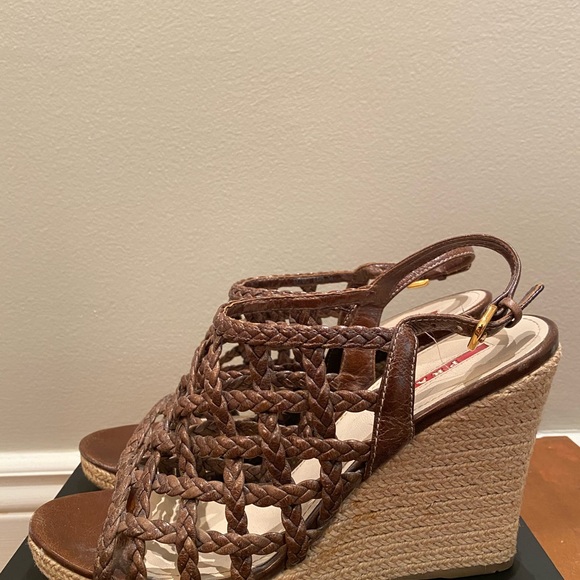Prada wedges with leather lace detailing - Picture 2 of 5